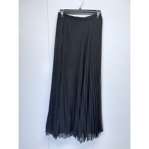 Asos Pleated Long Maxi Skirt Black Lined Size 2 NWT